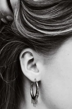 Ba&Sh ALENA pendientes de aro GRIS New