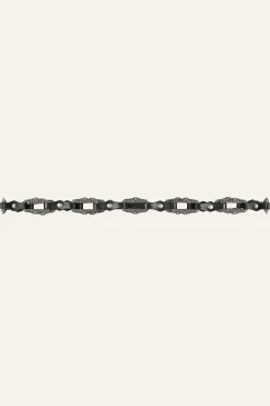 Ba&Sh BAPTISTE cinturón de cuero con joyas € 135 € 94,50 NEGRO New