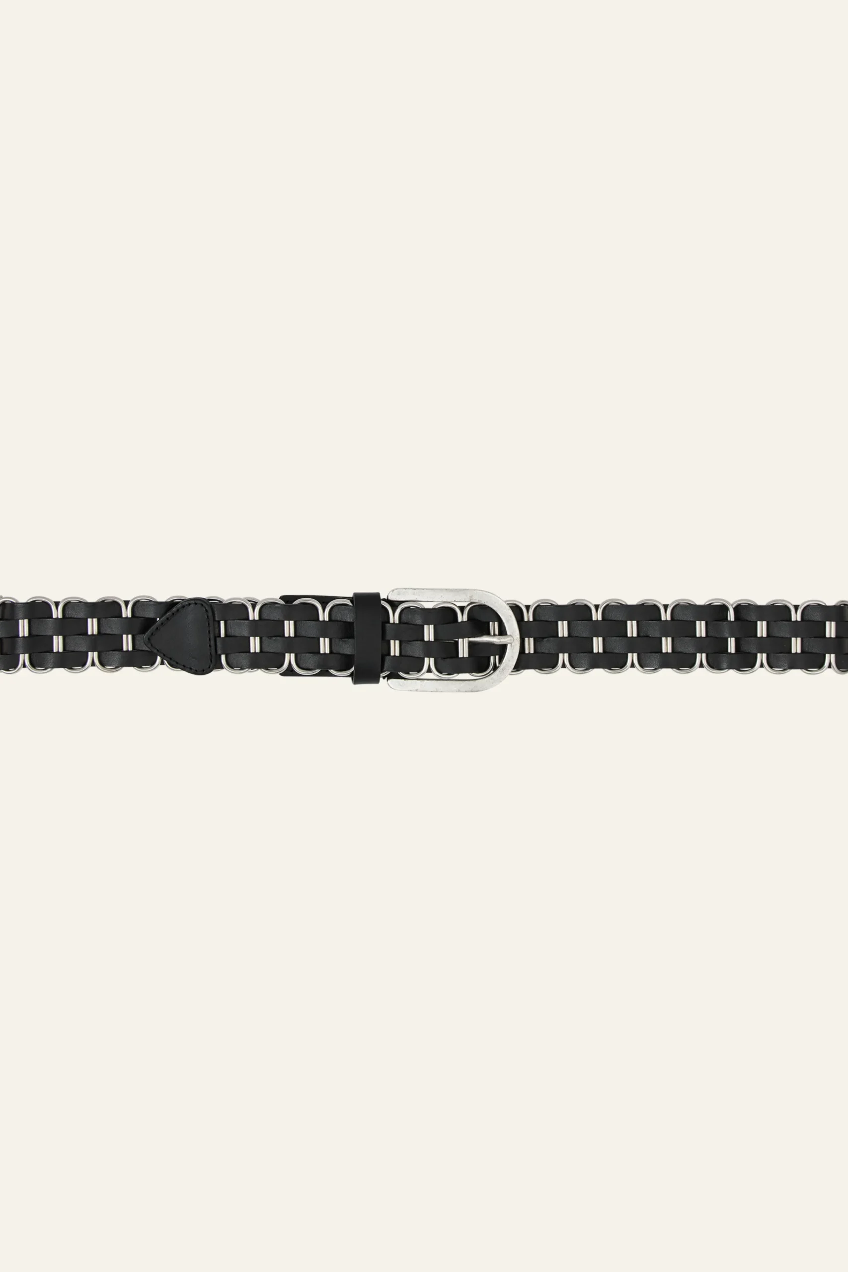 Ba&Sh BECK cinturón de cuero trenzado € 175 NEGRO Best