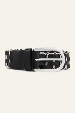Ba&Sh BECK cinturón de cuero trenzado € 175 NEGRO Best