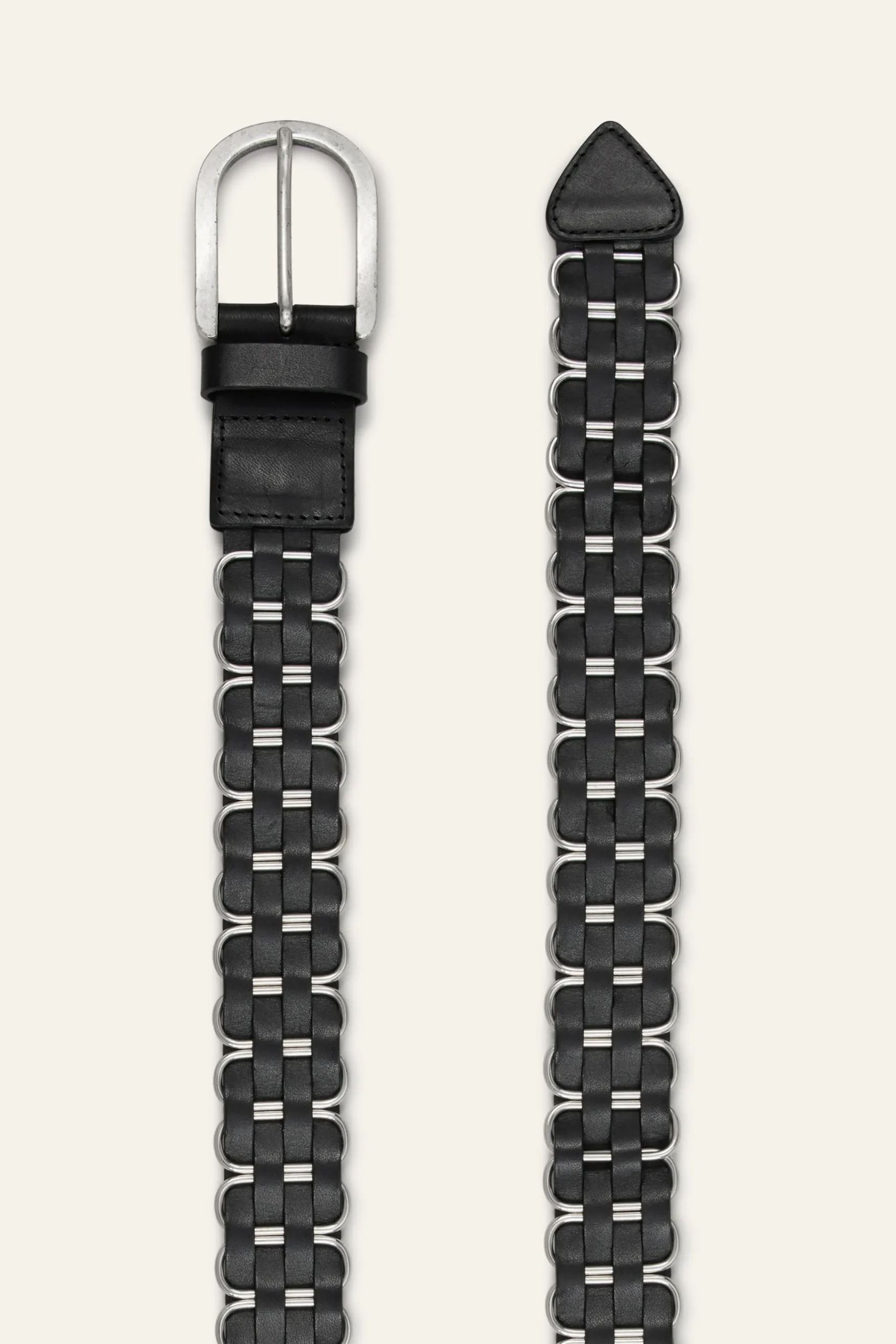 Ba&Sh BECK cinturón de cuero trenzado € 175 NEGRO Best