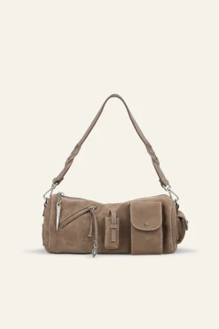 Ba&Sh BENI bolso baguette de ante GRIS