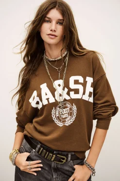 Ba&Sh BENJAMIN sudadera bicolor MARRON Outlet