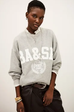Ba&Sh BENJAMIN sudadera bicolor GRIS