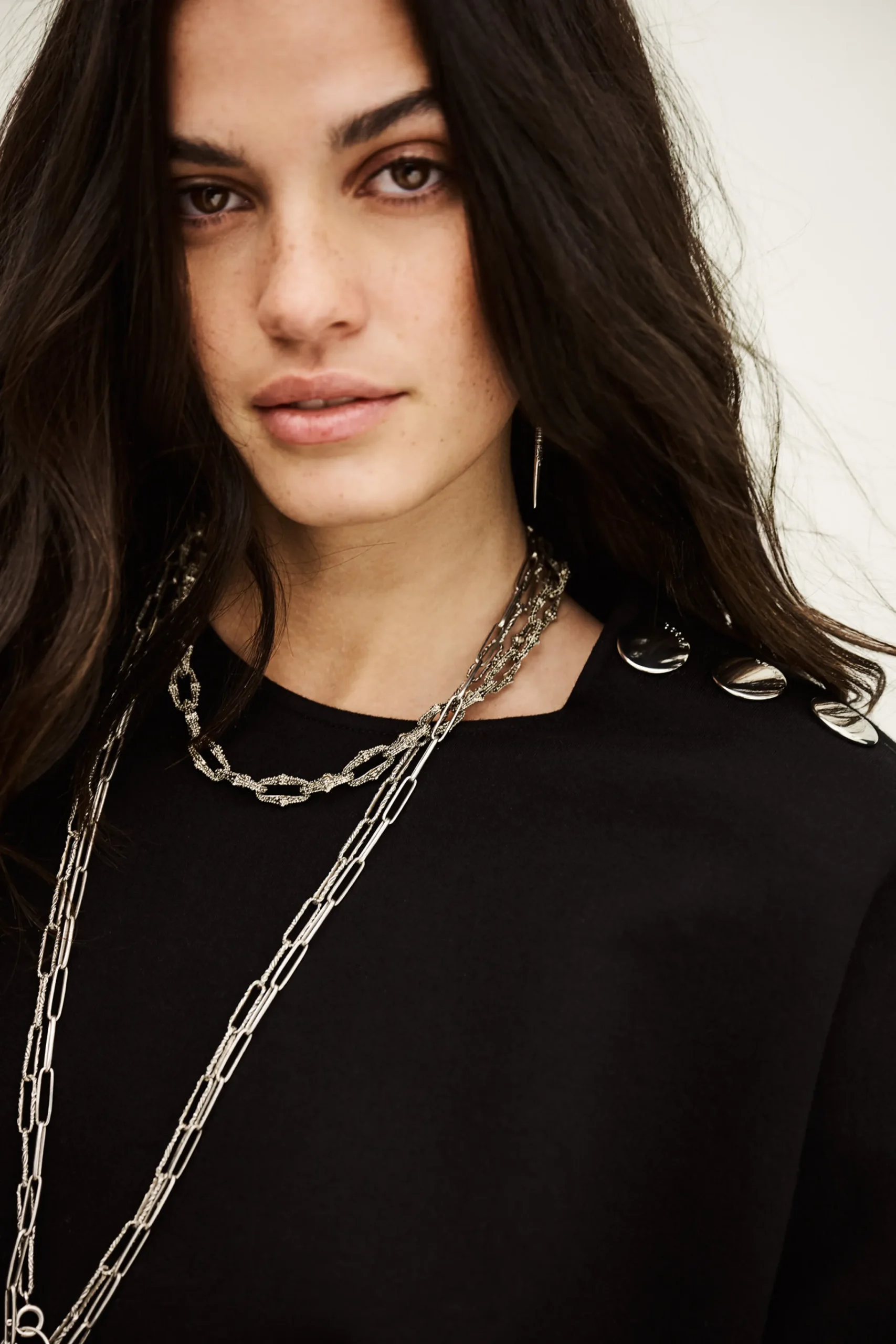 Ba&Sh BRANNY top abullonado tipo kimono NEGRO