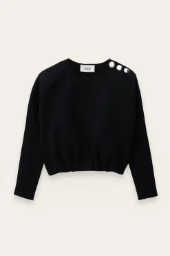 Ba&Sh BRANNY top abullonado tipo kimono NEGRO