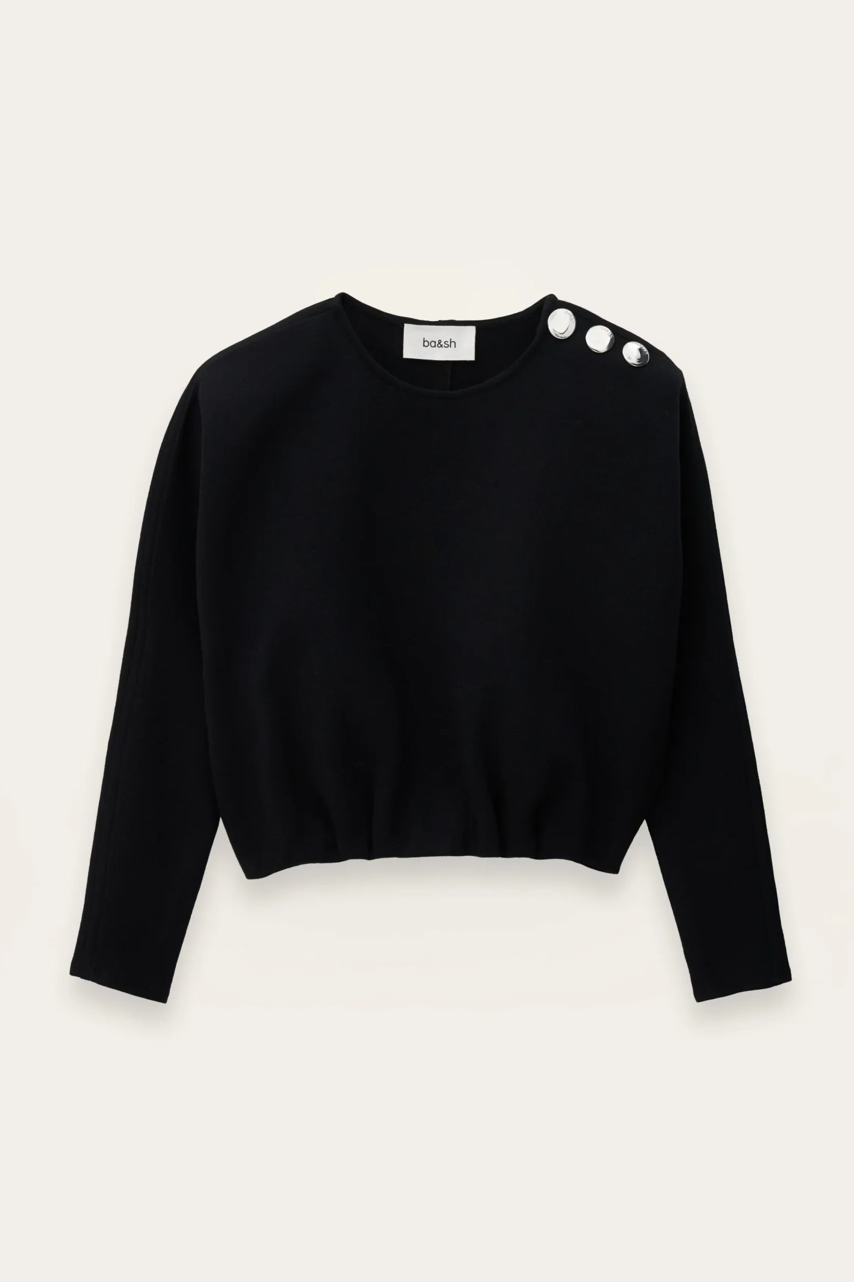 Ba&Sh BRANNY top abullonado tipo kimono NEGRO