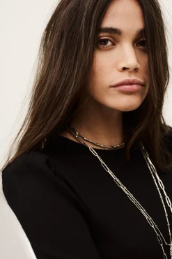 Ba&Sh BRITANIE suéter con mangas abullonadas NEGRO Hot