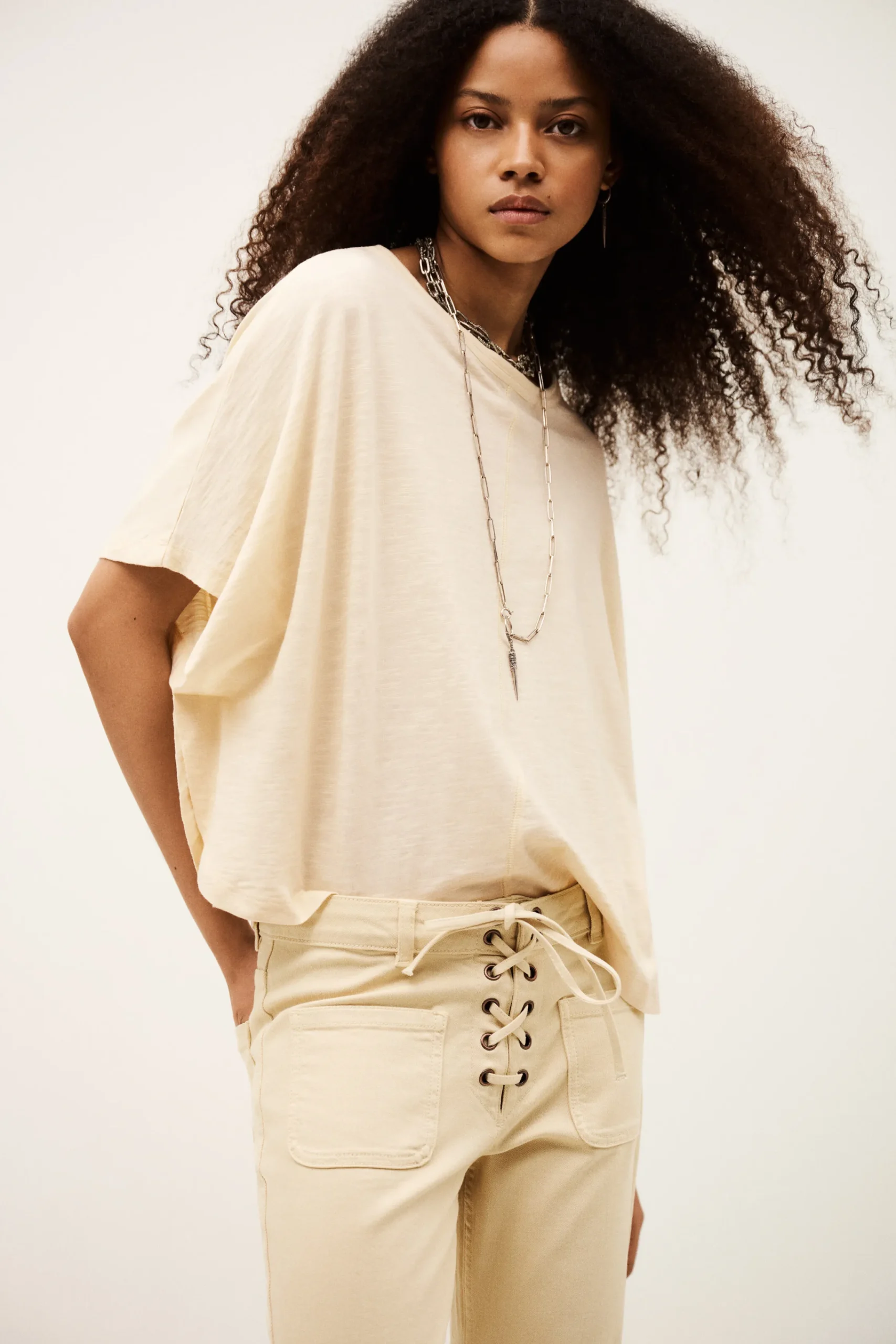 Ba&Sh CACIA camiseta tipo capa ECRU Clearance