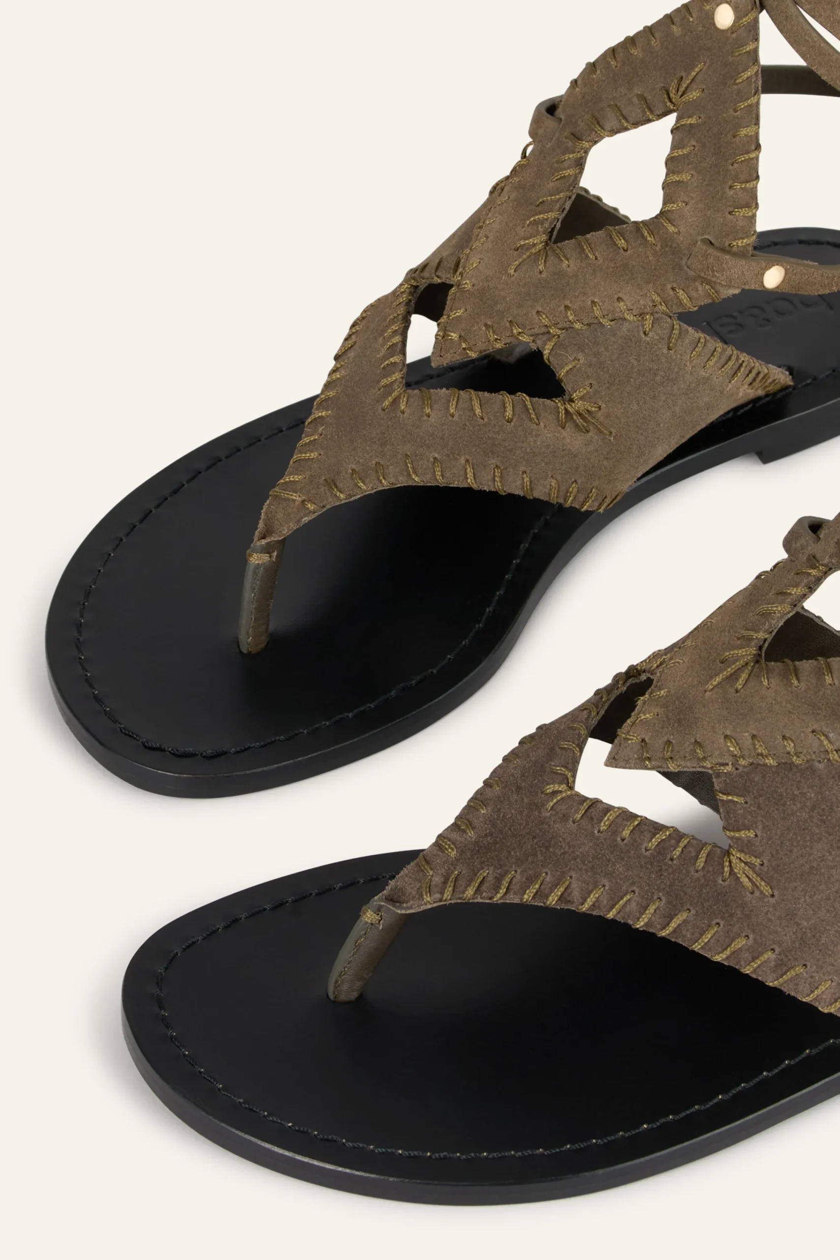 Ba&Sh CAPRI sandalias planas de ante VERDE Online