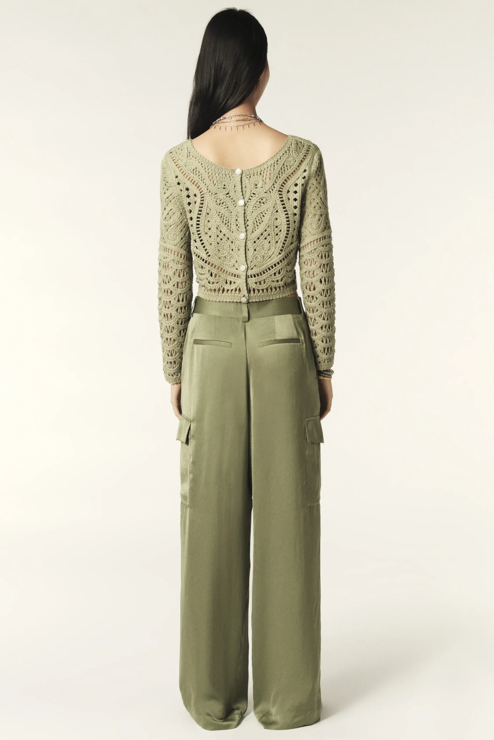 Ba&Sh CARY pantalones tipo cargo VERDE Clearance