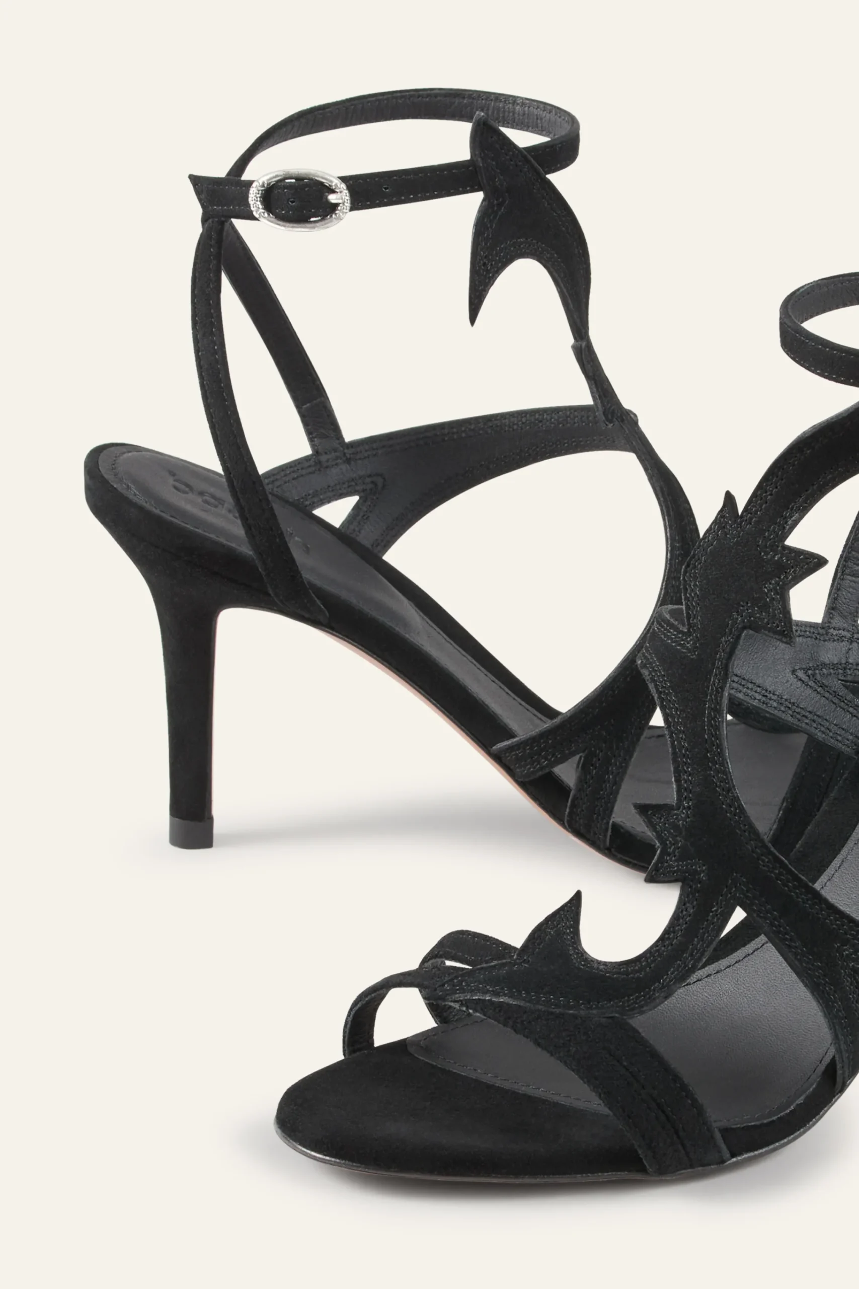 Ba&Sh CATE sandalias de tacón de ante NEGRO Hot