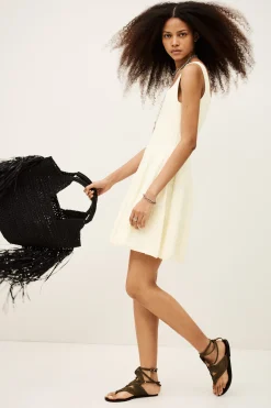 Ba&Sh CATTANA vestido corto ECRU Outlet