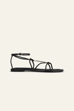 Ba&Sh CAYA sandalias planas en piel NEGRO Sale