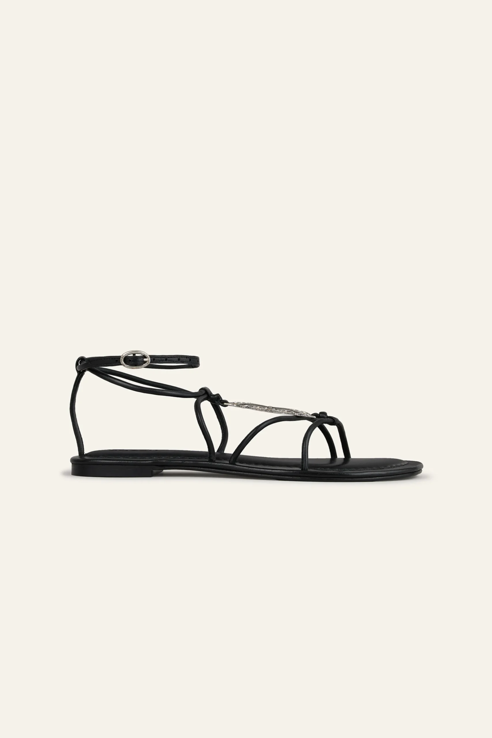 Ba&Sh CAYA sandalias planas en piel NEGRO Sale