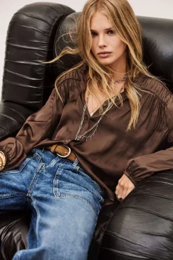 Ba&Sh CESSIA camisa de manga larga MARRON Online