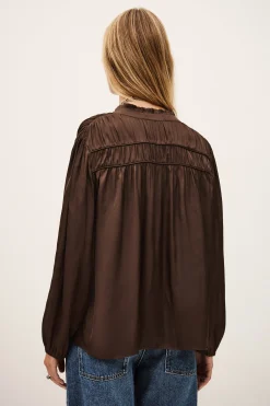 Ba&Sh CESSIA camisa de manga larga MARRON Online