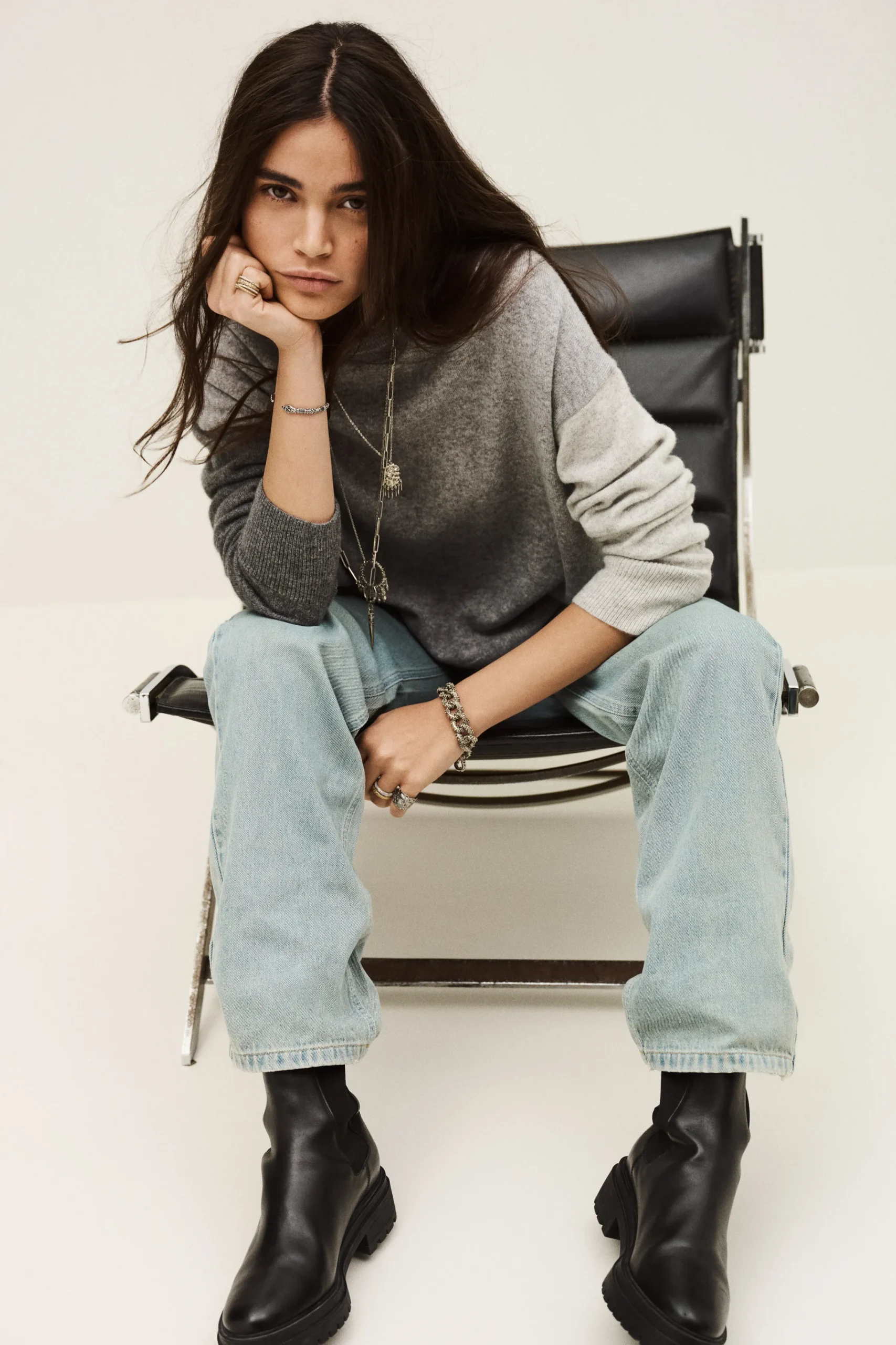 Ba&Sh CHAYA JUMPER GRIS Sale