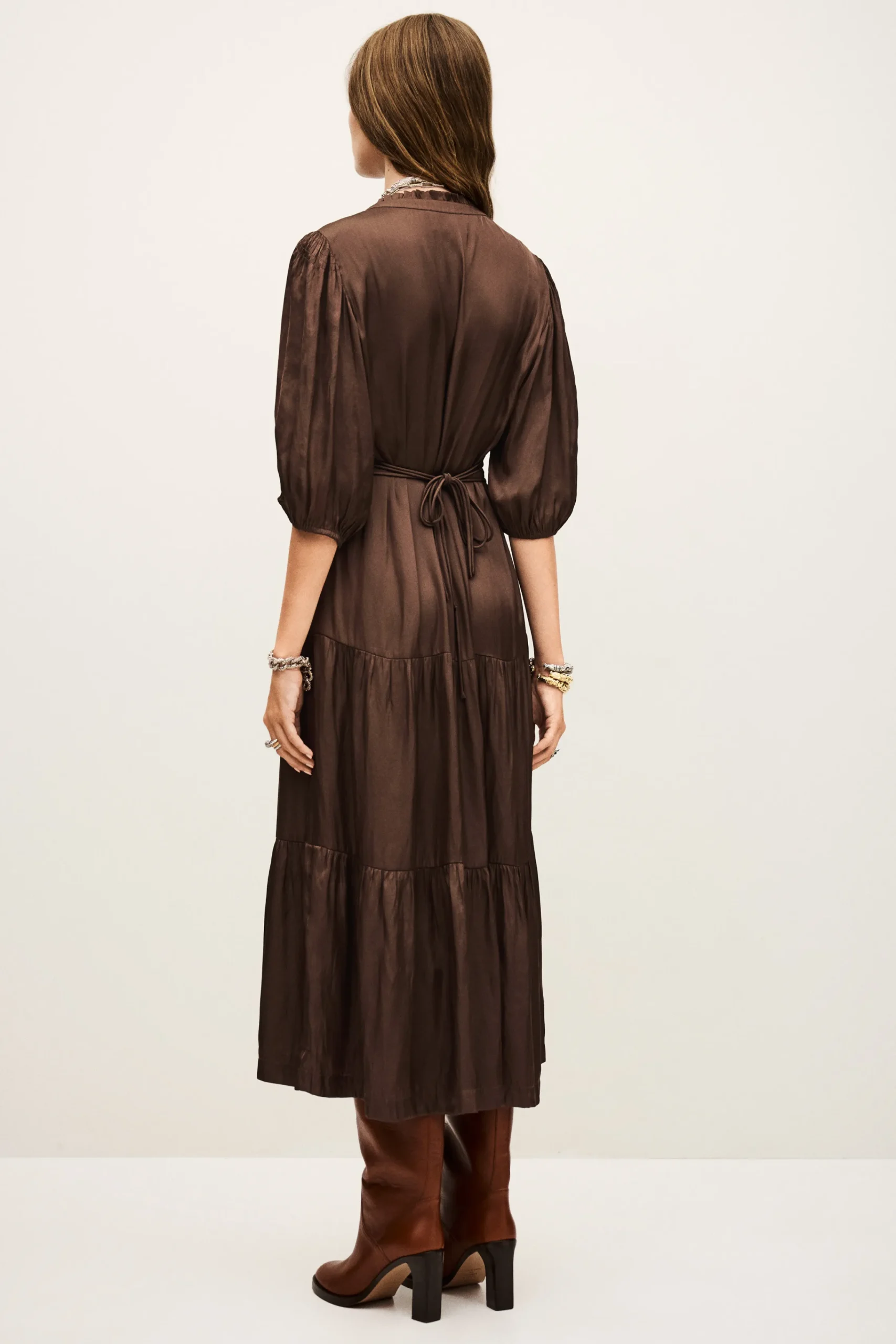 Ba&Sh CLELI vestido corto fruncido MARRON Outlet