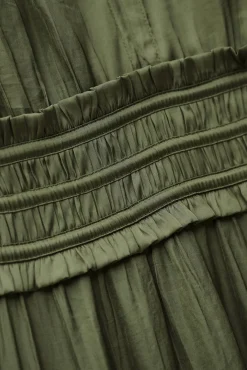 Ba&Sh CLELI vestido corto fruncido VERDE Hot