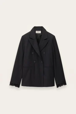 Ba&Sh COLINE chaqueta de traje de rayas AZUL Sale
