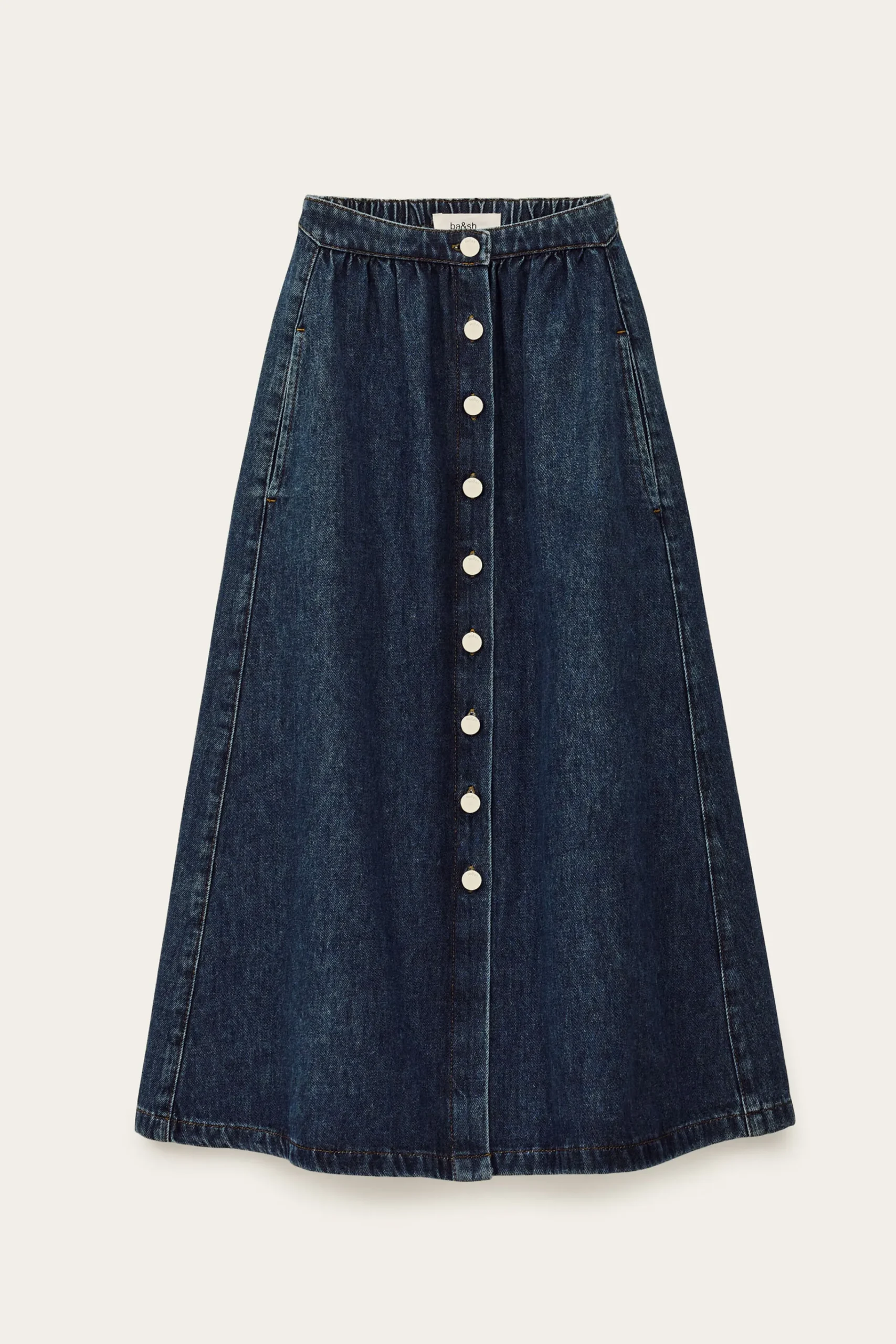 Ba&Sh COWIE falda midi de mezclilla AZUL New