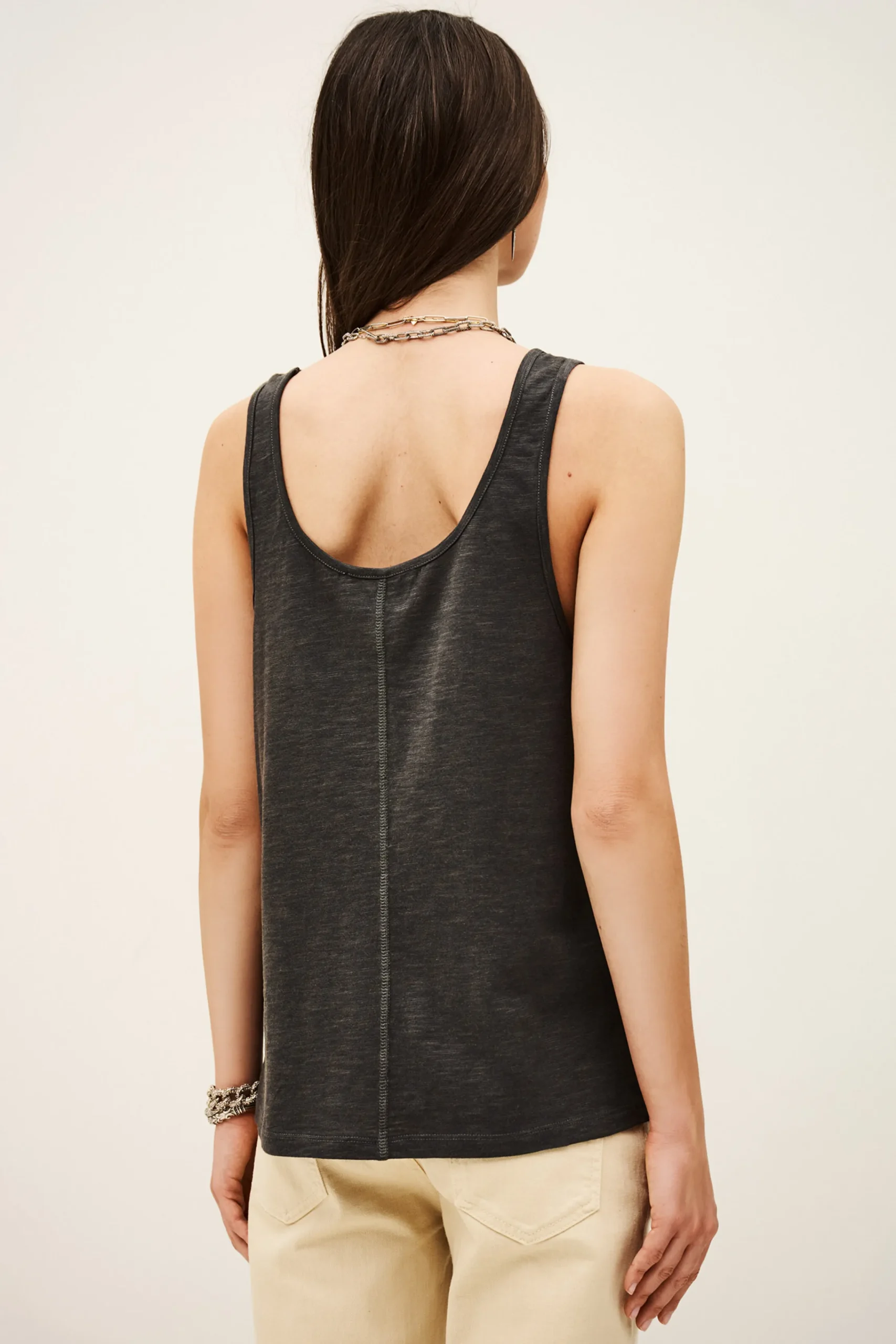 Ba&Sh CULTE camiseta sin mangas estampada GRIS