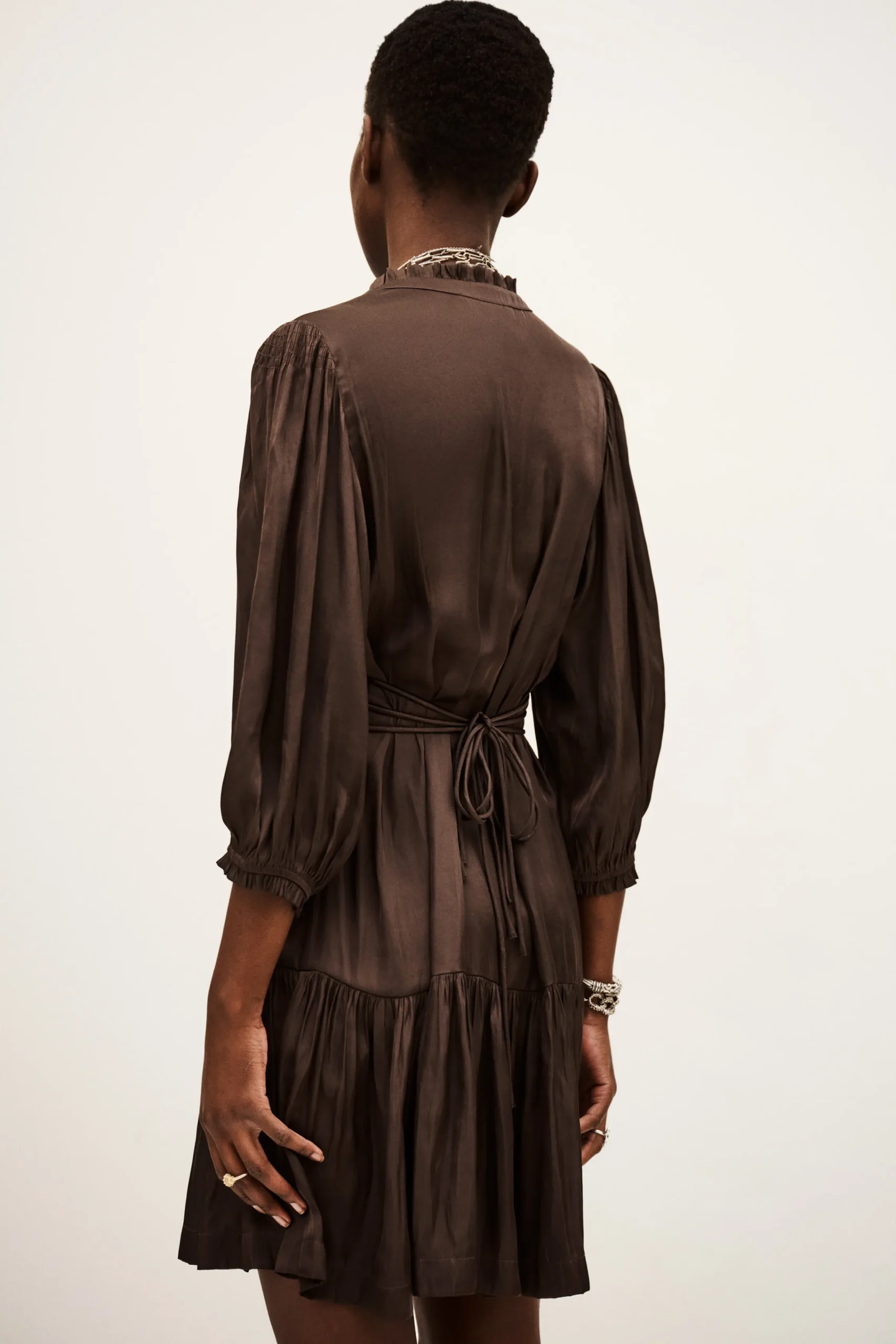 Ba&Sh CYRIALA vestido corto MARRON New