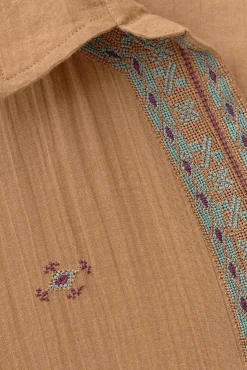 Ba&Sh DAELA camisa bordada BEIGE New