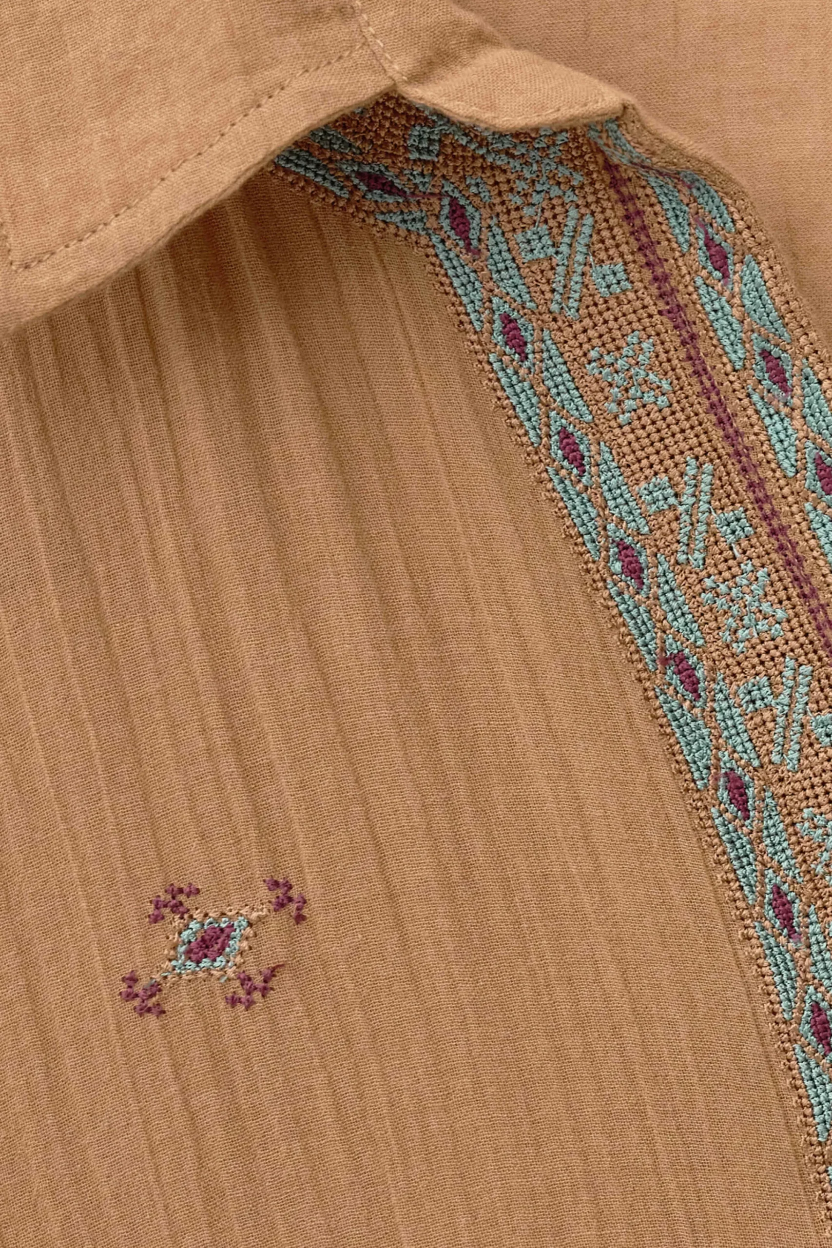 Ba&Sh DAELA camisa bordada BEIGE New
