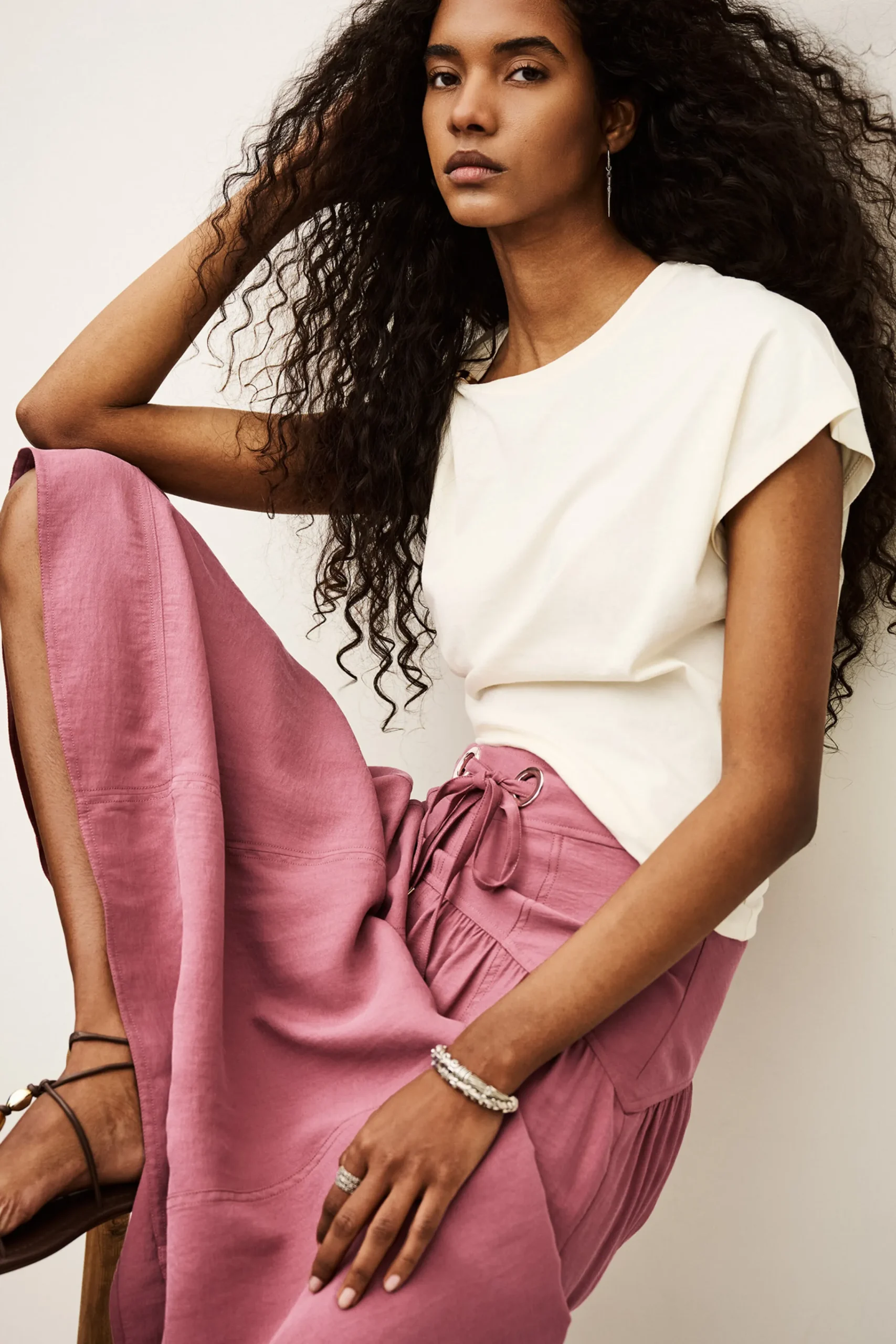 Ba&Sh DONIA falda midi PINK Outlet