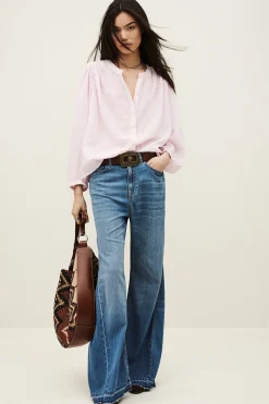 Ba&Sh DUHA blusa de algodón oversize PÚRPURA Sale