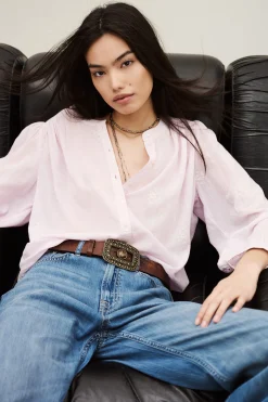 Ba&Sh DUHA blusa de algodón oversize PÚRPURA Sale