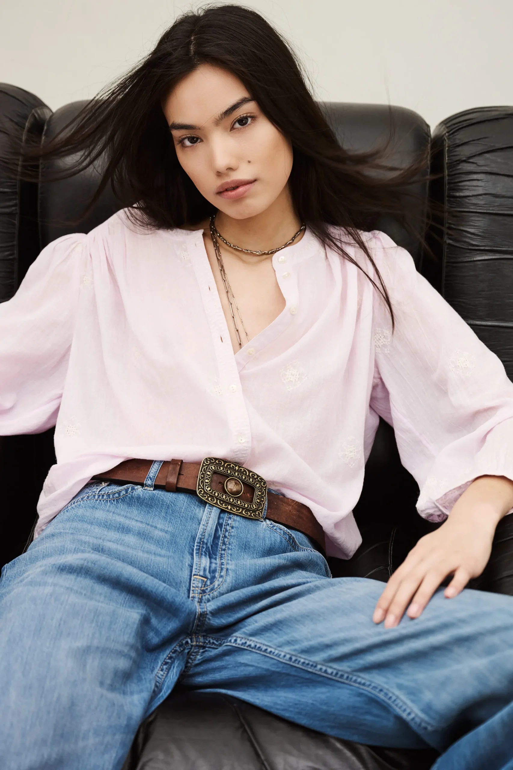 Ba&Sh DUHA blusa de algodón oversize PÚRPURA Sale