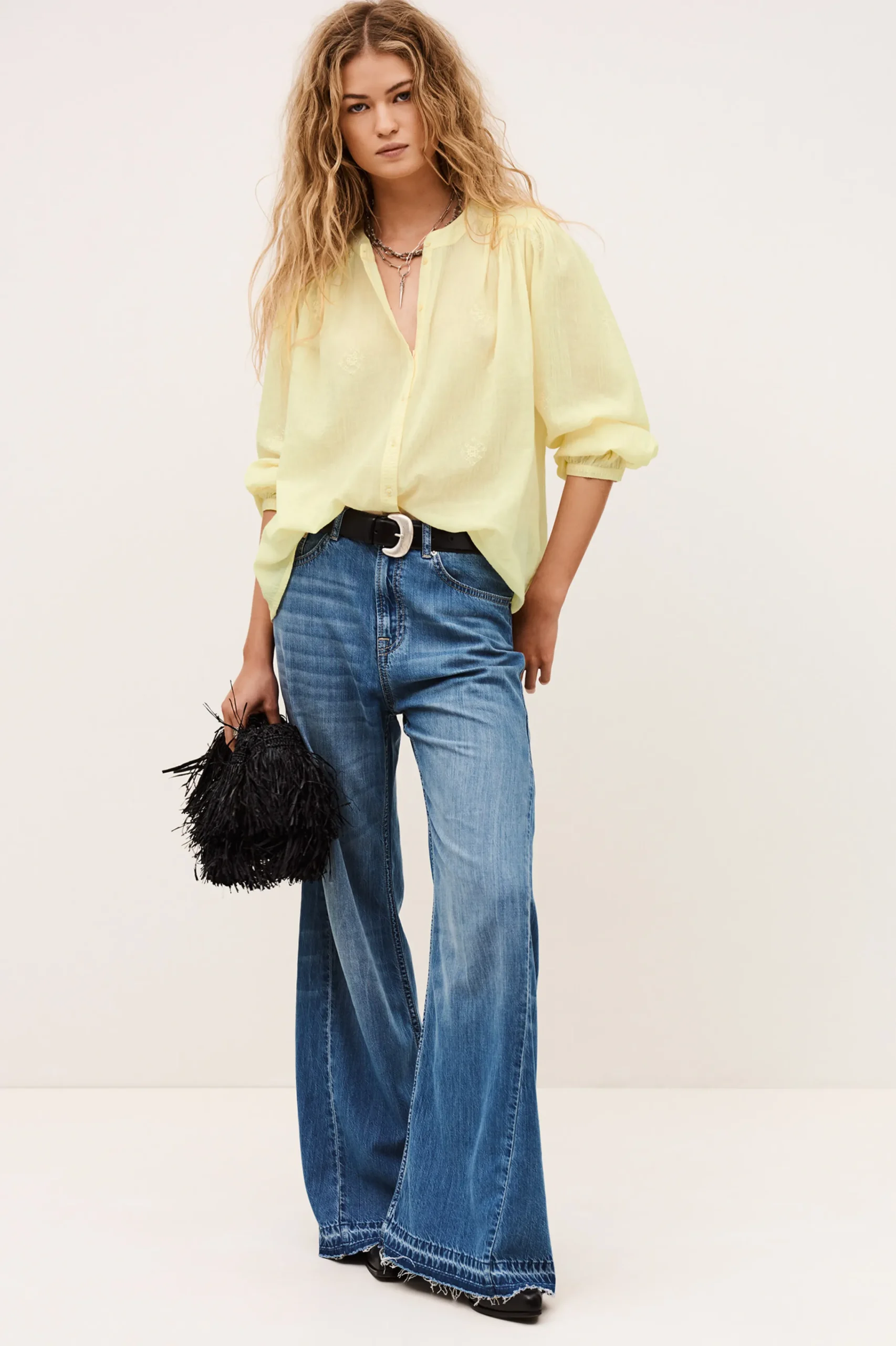 Ba&Sh DUHA blusa de algodón oversize AMARILLO Outlet