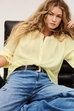 Ba&Sh DUHA blusa de algodón oversize AMARILLO Outlet