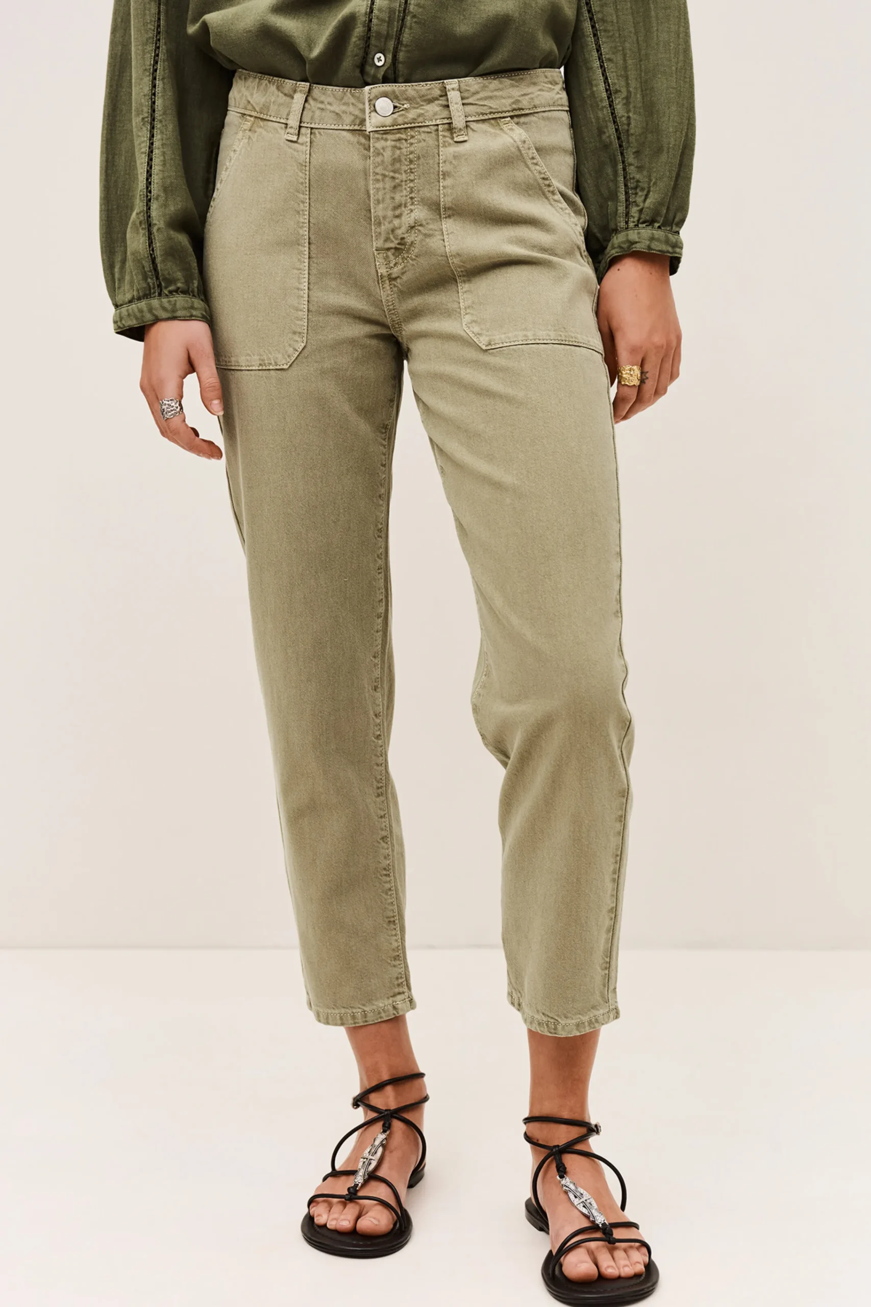 Ba&Sh FALLY vaqueros slim € 175 VERDE Sale