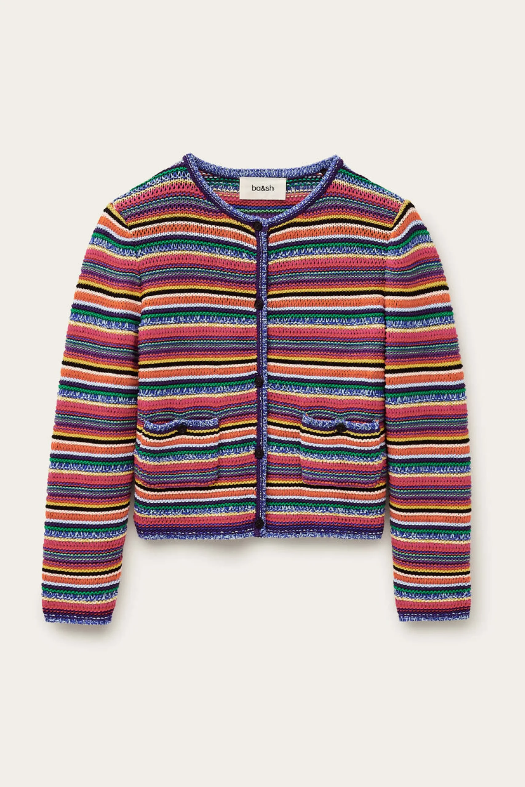 Ba&Sh FANNY chaleco de rayas cuello redondo € 5 NEGRO New