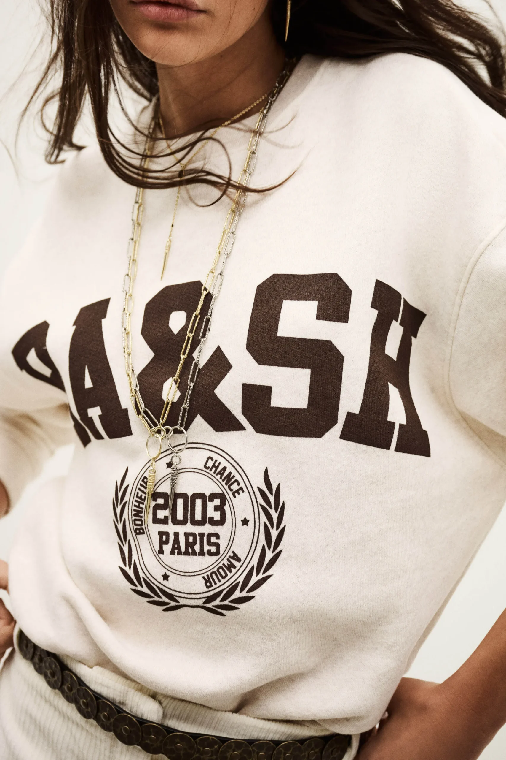 Ba&Sh FENJA long-sleeved sweatshirt BEIGE Clearance