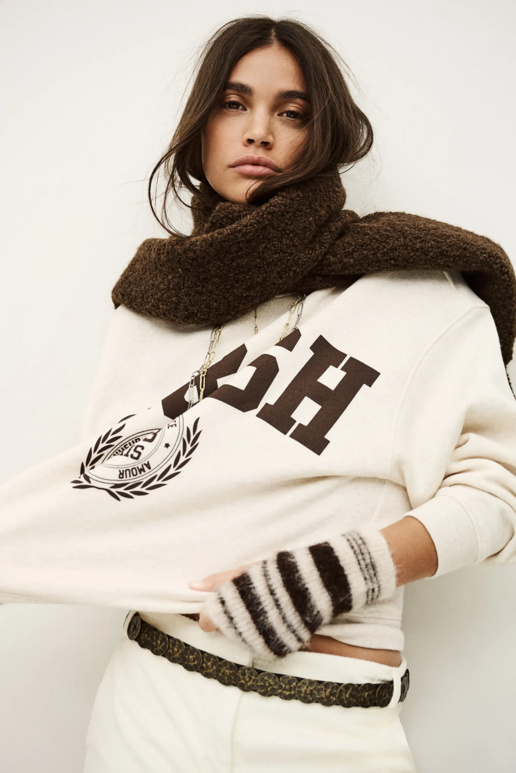 Ba&Sh FENJA long-sleeved sweatshirt BEIGE Clearance