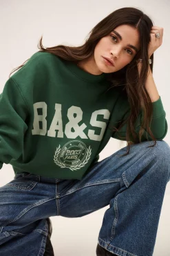 Ba&Sh FENJA sudadera de cuello redondo VERDE New