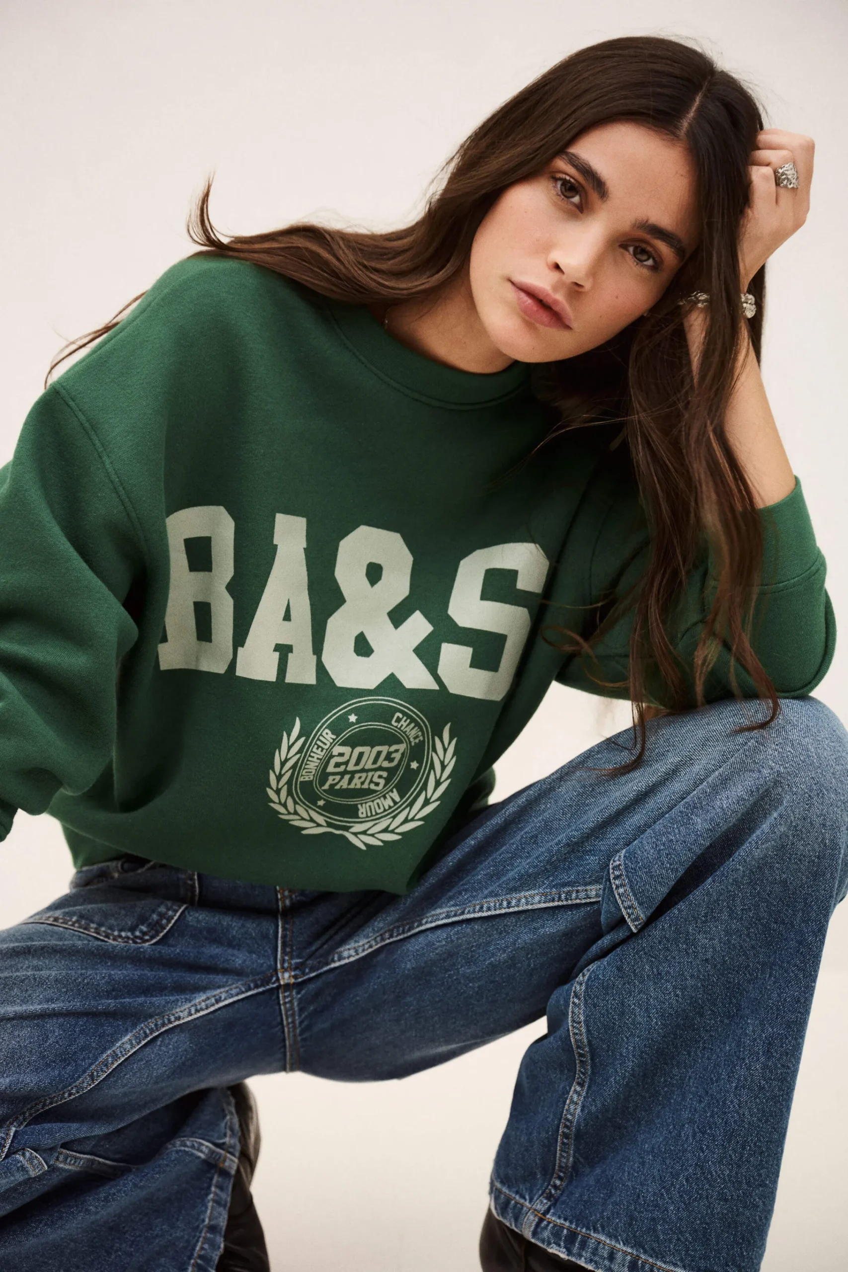 Ba&Sh FENJA sudadera de cuello redondo VERDE New