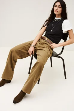 Ba&Sh FIMA pantalón ancho € 185 MARRON Clearance