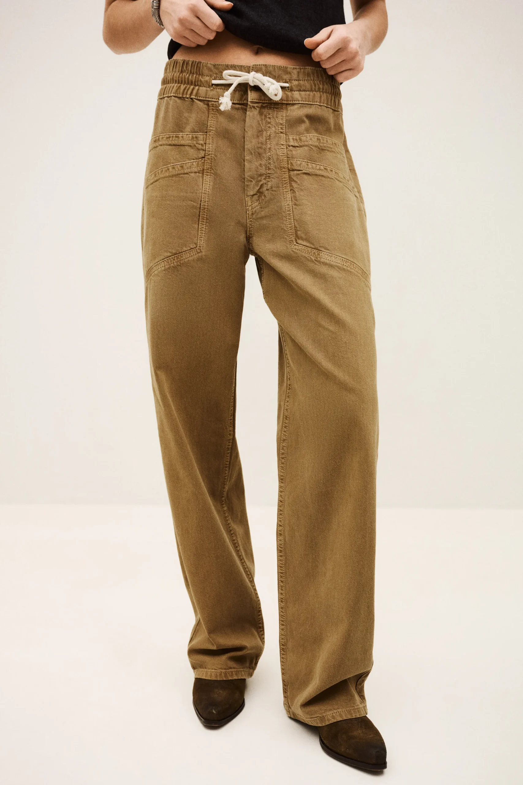 Ba&Sh FIMA pantalón ancho € 185 MARRON Clearance