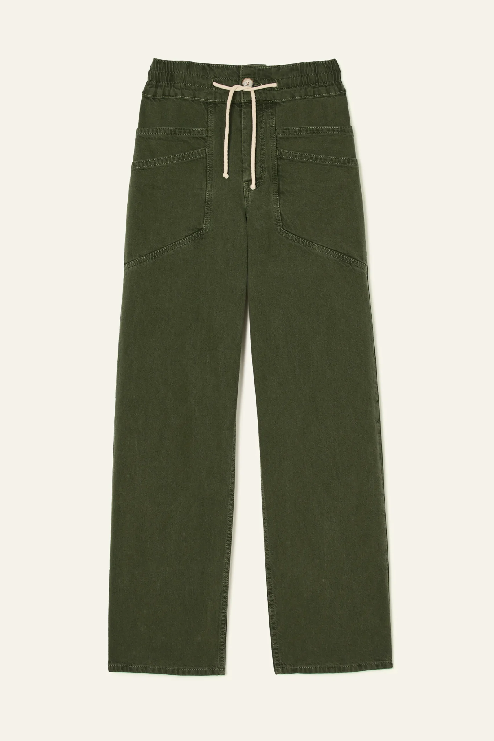 Ba&Sh FIMA pantalones rectos sueltos VERDE Best