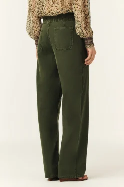Ba&Sh FIMA pantalones rectos sueltos VERDE Best