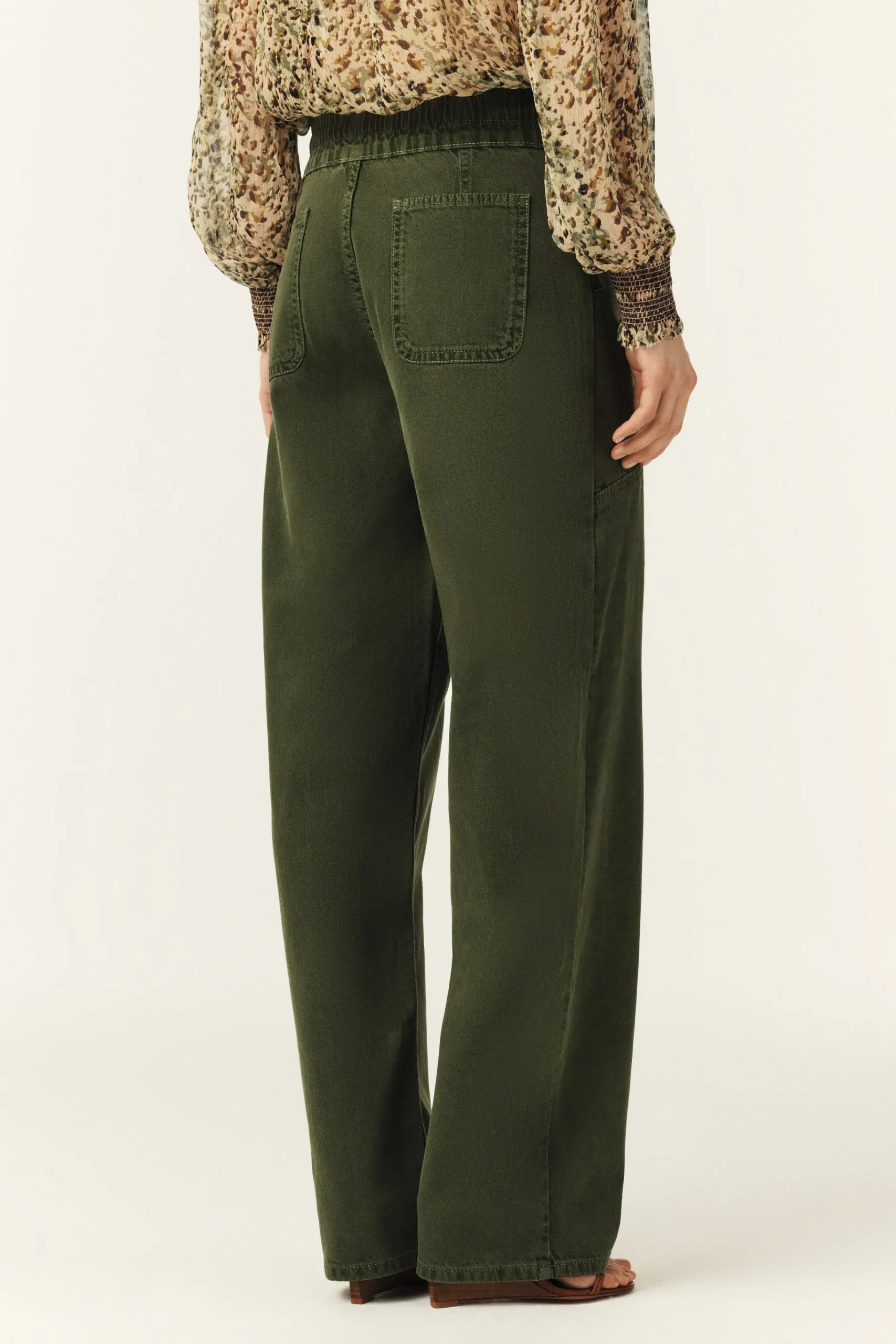 Ba&Sh FIMA pantalones rectos sueltos VERDE Best
