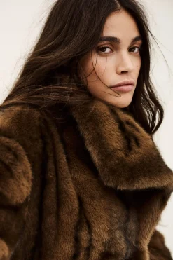 Ba&Sh FOXY faux fur coat MARRON Online