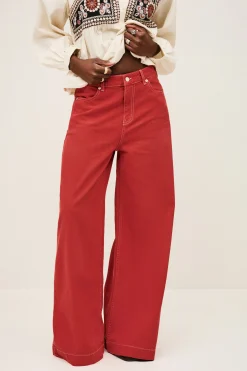Ba&Sh FUSC denim-look trousers ROJO Clearance