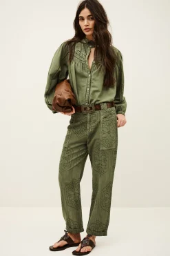 Ba&Sh GIANY pantalón carrot € 225 VERDE Sale